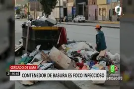 Cercado de Lima: vecinos denuncian que contenedor de basura para lleno las 24 horas
