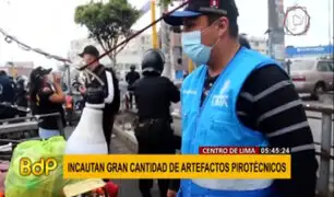 Cercado de Lima: incautan gran cantidad de artefactos pirotécnicos