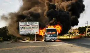 Áncash: bus interprovincial se incendió en carretera Panamericana Norte