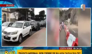 Chorrillos: gran congestionamiento tras cierre por nuevo deslizamiento en Costa Verde