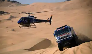 Rally Dakar 2021: el insólito choque entre camión y helicóptero en plena etapa final