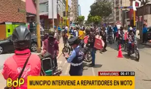 Miraflores: fiscalizan a repartidores en moto para constatar protocolos de bioseguridad
