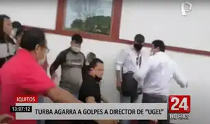 Iquitos: turba agrede con insultos y amenazas a director de la UGEL