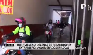 Decenas de repartidores extranjeros fueron intervenidos en inmueble de Breña