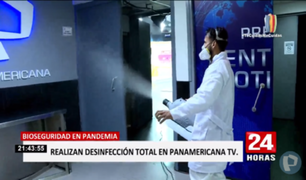 Realizan desinfección anticovid en Panamericana Televisión