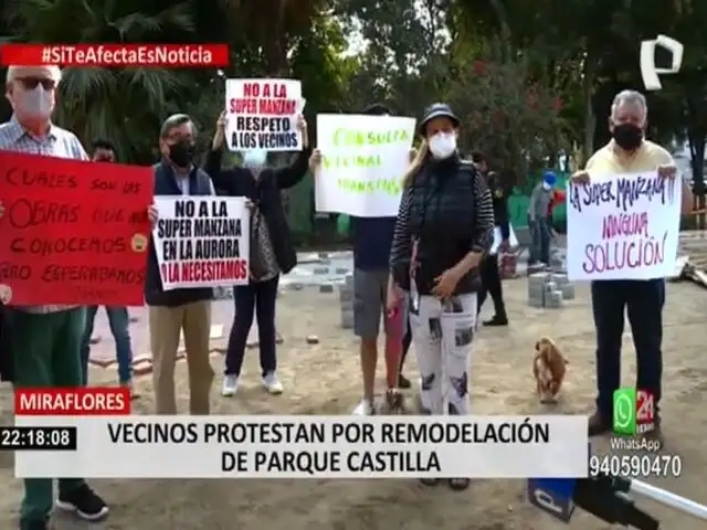 Miraflores: vecinos denuncian que obras en parque obstaculizan el libre tránsito