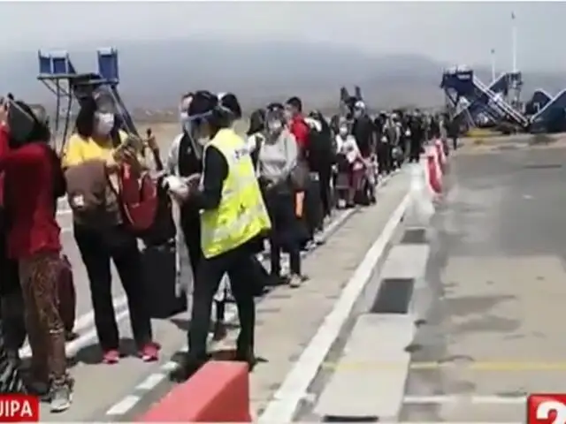 Arequipa: Autoridades realizaron operativo tras llegada de vuelo de Chile