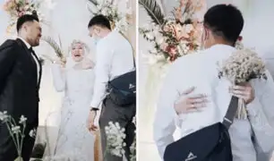 Malasia: novia abraza por última vez a su expareja segundos después de casarse