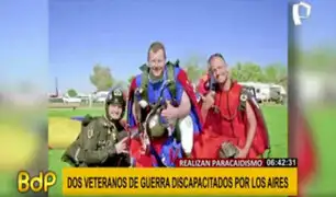 Paracaidismo: dos veteranos de guerra discapacitados cumplen sueño y vuelan por los aires
