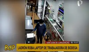 SJL: ladrón roba laptop de tienda tras descuido de trabajadora