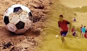 Así entrenan en la arena los futbolistas  egipcios