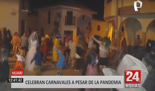 Áncash: captan a pobladores festejando hasta la noche carnavales