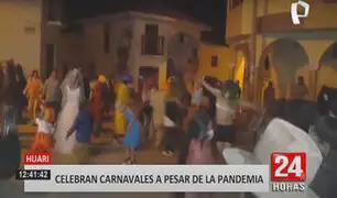 Áncash: captan a pobladores festejando hasta la noche carnavales
