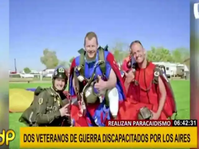 Paracaidismo: dos veteranos de guerra discapacitados cumplen sueño y vuelan por los aires
