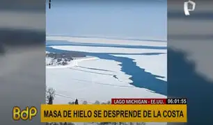 EEUU: Un kilómetro de masa de hielo se desprende del lago Michigan