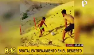 El brutal entrenamiento de fútbol en las dunas del desierto de Egipto