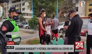 Surco: Policía interviene a más de 30 extranjeros jugando básquet