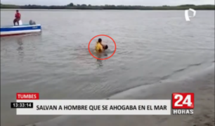 Tumbes: salvan a hombre que se ahogaba en el mar