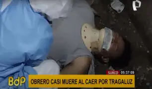 Surco: rescatan a obrero que cayó varios metros por un tragaluz de edificio