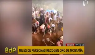 Congo: miles se abarrotan para recoger oro de una montaña