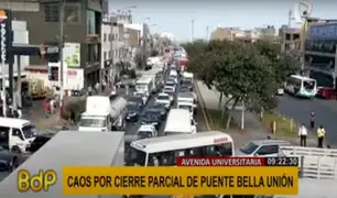 Puente Bella Unión: reportan intenso tráfico vehicular por segundo día consecutivo