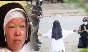 Monja suplica a militares no disparar a niños y mujeres en Birmania