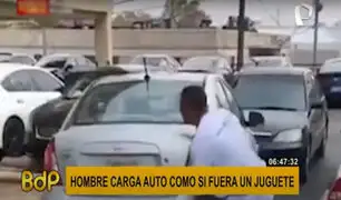 Video viral: hombre levanta vehículo de casi una tonelada con sus manos