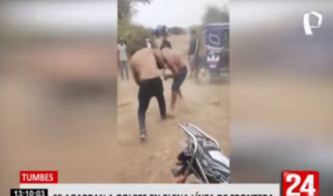 Tumbes: traficantes se agarran a golpes por mercadería en plena línea de frontera