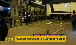 Paro de transportistas: carretera Central bloqueada por vehículos de carga pesada