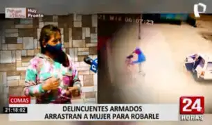 Delincuentes armados arrastran a mujer que quitarle su cartera en Comas