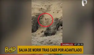 Chorrillos: joven salva de morir tras caer por acantilado en playa La Chira