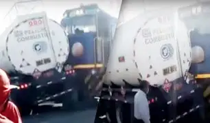 Arequipa: Tren choca con camión cisterna que transportaba combustible