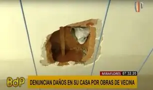 Miraflores: podrían sancionar con S/.8,800 a vecina que causó daños con obra de remodelación
