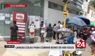 Largas colas se formaron en Lima Norte para cobro de Bono 600