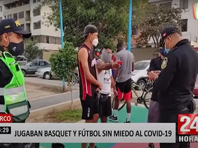 Surco: Policía interviene a más de 30 extranjeros jugando básquet