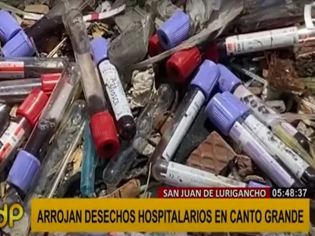 SJL: desechos hospitalarios son arrojados a la vía pública en Canto Grande