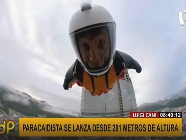 ¡Impresionante! paracaidista se lanza desde 281 metros de altura