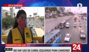Panamericana Sur: retorno de vehículos podrán utilizar carril preferencial hasta hoy