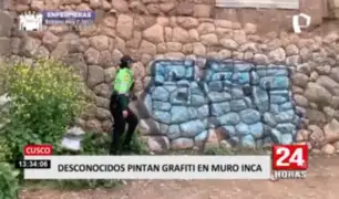 Cusco: desconocidos pintan grafiti en muro inca