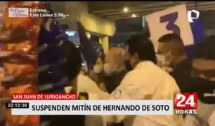 Elecciones 2021: Suspenden mitín de Hernando de Soto por aglomeración en SJL