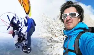 Alpinista se deja caer desde un paramotor a mil metros de altura