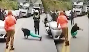 Huancayo: policía castigó a un conductor infractor obligándolo a realizar ejercicios físicos