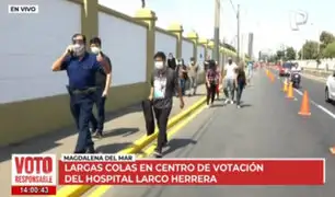 Elecciones 2021: largas colas en centro de votación del hospital Larco Herrera