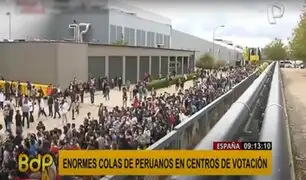 España: largas colas y aglomeración se reportó durante votaciones de la comunidad peruana
