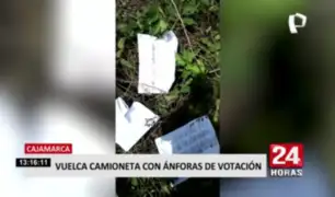 Elecciones 2021: camioneta con ánforas de votación sufre volcadura en Cajamarca