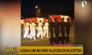 Llegaron a Lima los cuerpos de los militares fallecidos tras accidente en helicóptero