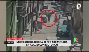 Independencia: mujer fue arrastrada 15 metros por ladrones que la asaltaron en mototaxi
