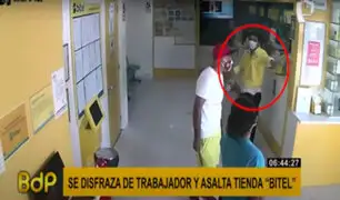 VMT: sujeto se disfraza de trabajador para robar conocida tienda de celulares