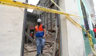 Barrios Altos: derrumbe de paredes de casona también afectó un carril del jirón Huanta