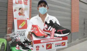 Piura: empresario fabricó zapatillas inspiradas en el candidato de Perú Libre